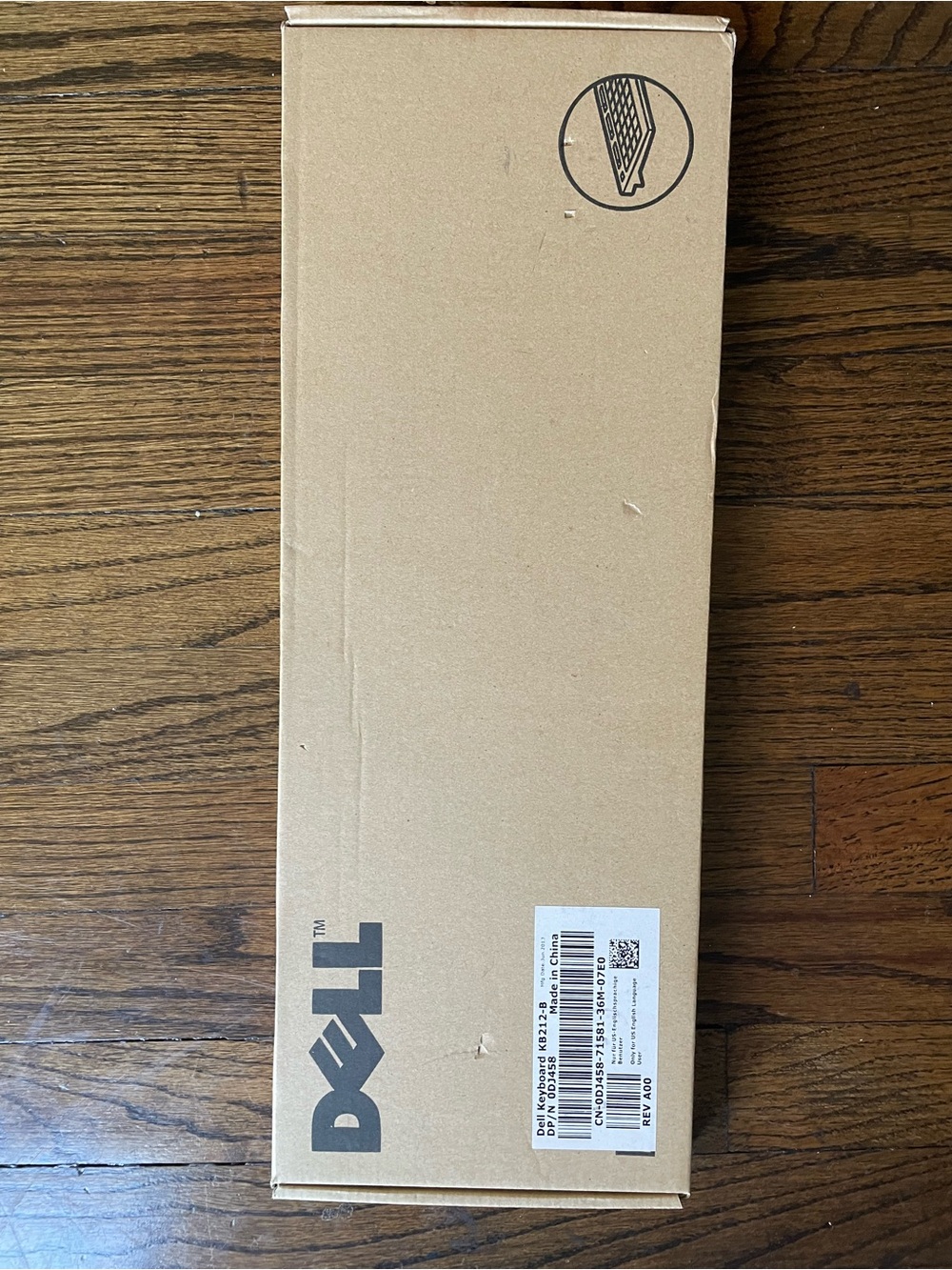 Dell Brown Cardboard Retail Keyboard Box
